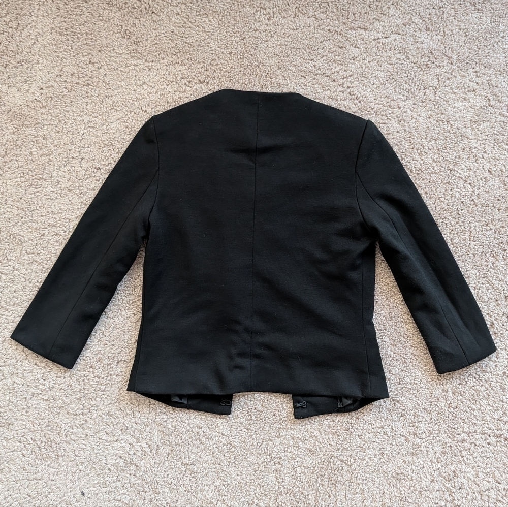 Forever 21 Black Gold Bling Trim Hook Closure Blazer Jacket Size Small - Picture 5 of 11